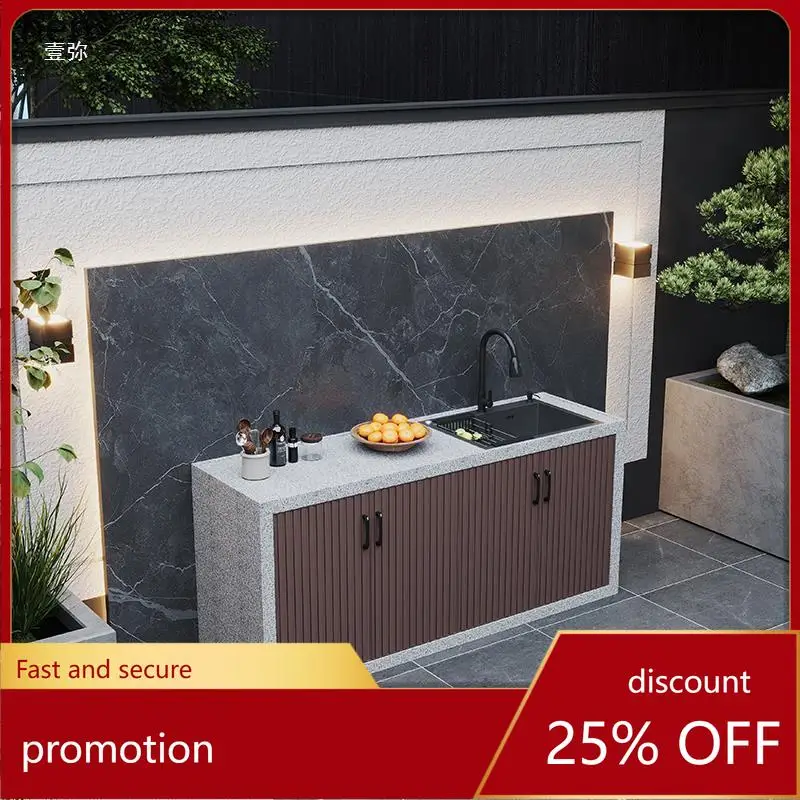 

Уличная раковина HT для двора, кухонная рабочая станция, садовый мраморный остров, балконная мойка для овощей