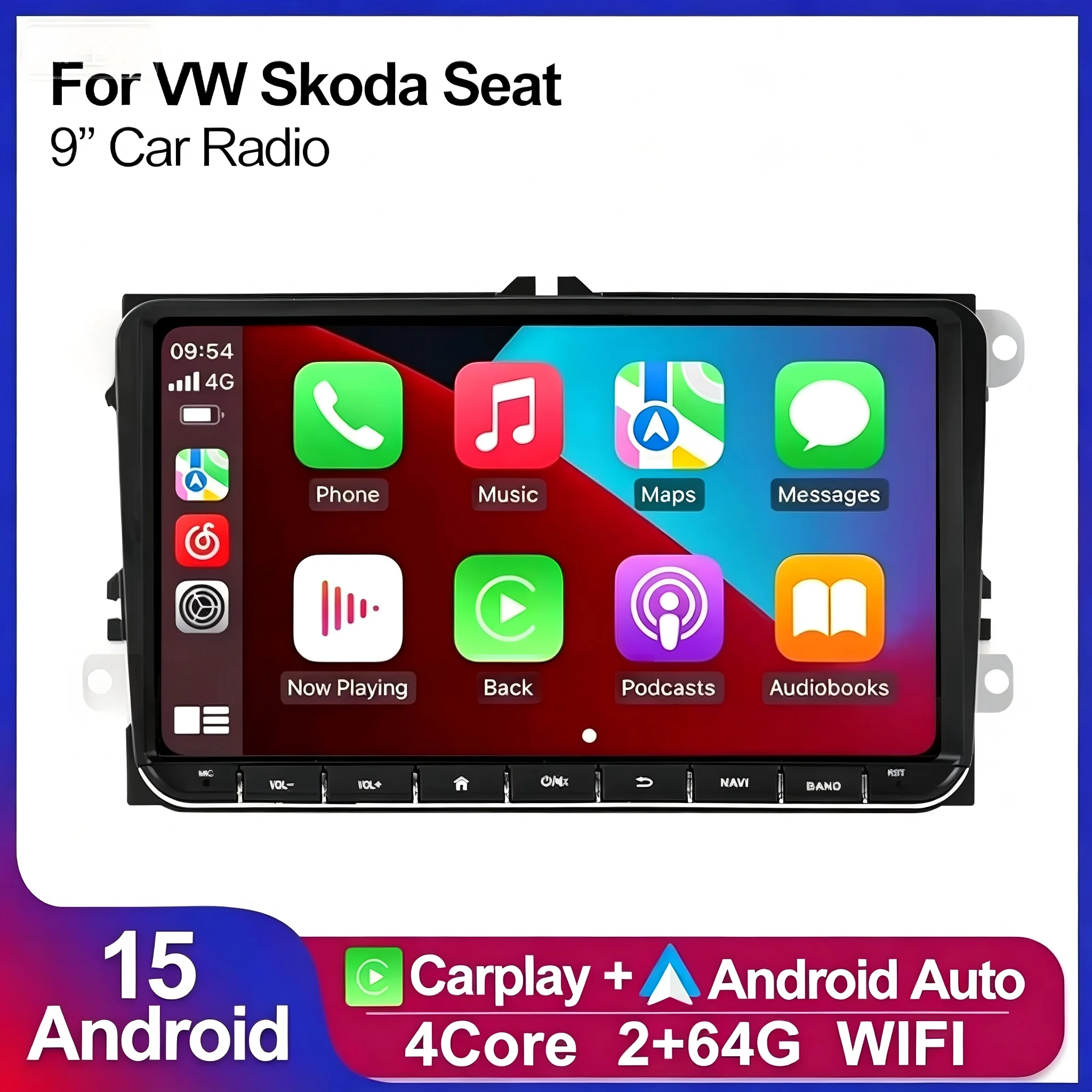 MEKEDE Android 15 Car Radio GPS For Volkswagen Passat B6 Skoda Octavia Golf 5 6 Touran Polo Jetta Multimedia Player
