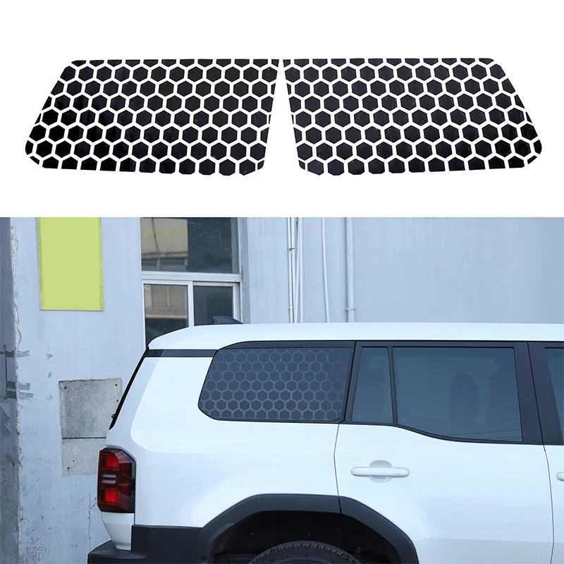 

For Toyota Prado 2024+ side rear glass stickers, car rear window popular stickers pattern shape 2pcs (honeycomb model)