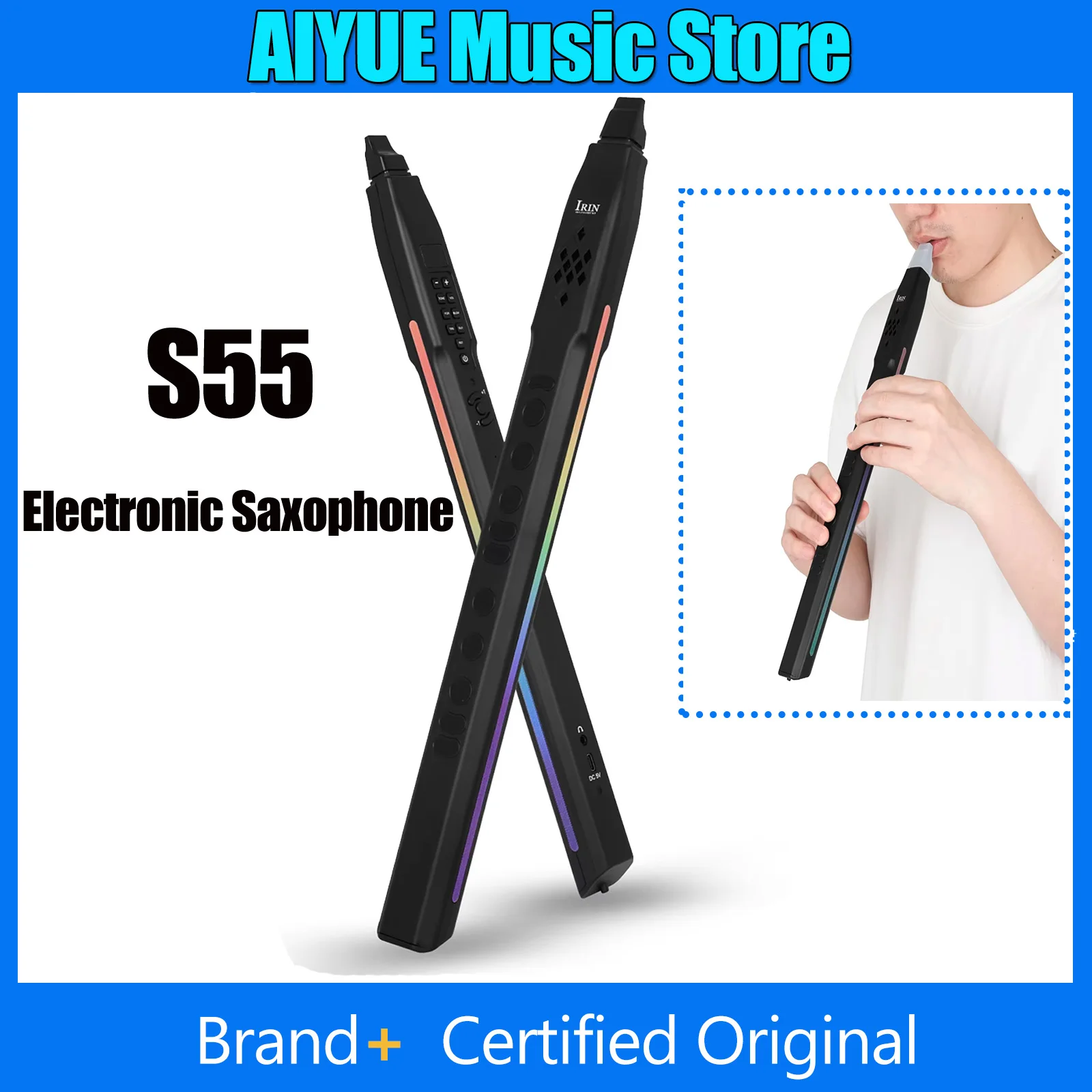 

IRIN S55 Electronic Saxophone Mini Wireless Bluetooth Blowpipe Flute 13 Built-in Tones Profession Woodwind Electric Instruments
