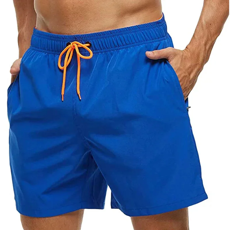 Men's Swim Trunks Summer Swimming Board Shorts Quick Dry Beach Shorts with Side Pockets and Mesh Lining Swimwear Bathing Suit