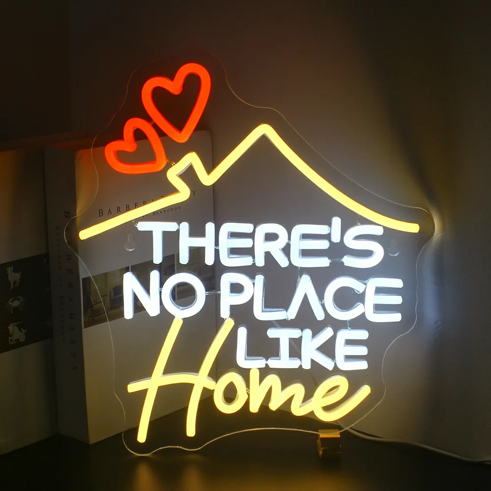 

There's No Place Like Home Neon Led Sign Dimmable Bedroom Decoration Festival Party Bar USB Powered Neon Lights Wall Decor Signs