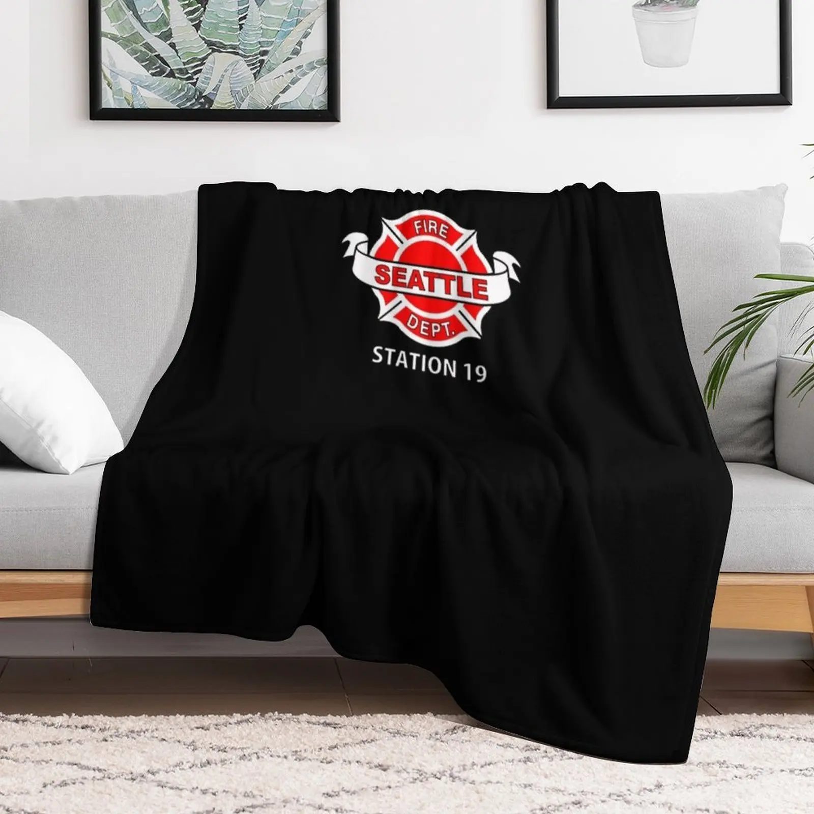 Station 19 Work Logo Classic Classic T-Shirt Throw Blanket Hair Travel Blankets