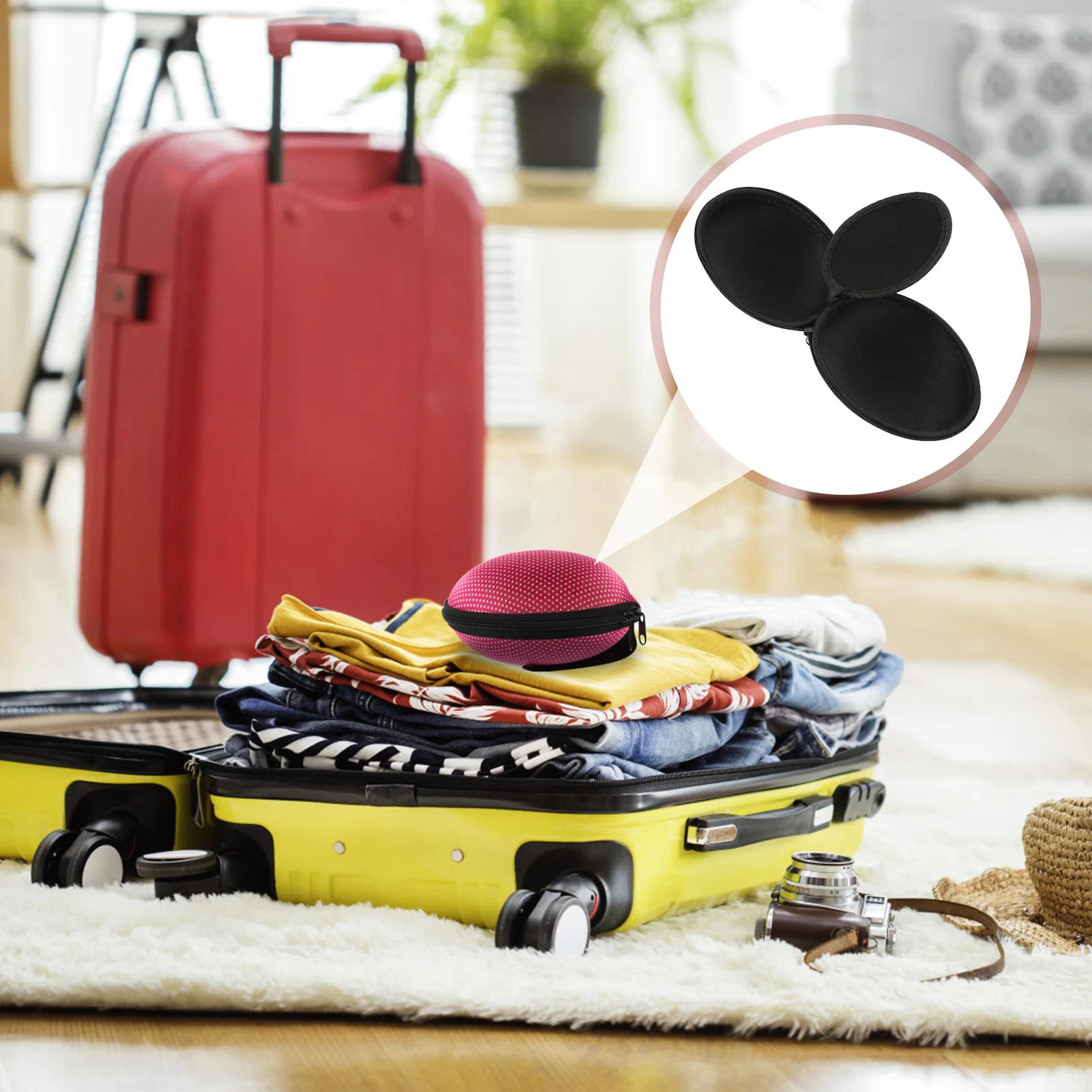 

Invisible Bra Waterproof Printed Lingerie Bag Travel Organizer For Women Small Zippered Pouch Bra Travel Case Lingerie Case