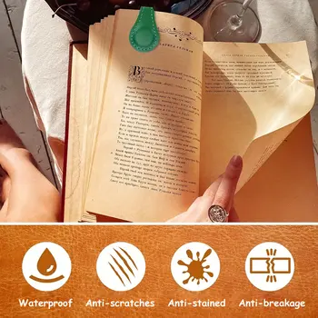 5個復古風格磁性皮革書籤,雙面磁性扣,磁性夾子,書頁分隔器,文具用品 10 最佳銷售 皮革書籤 - №2