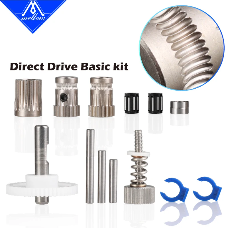 

3D/NF high-precision hardened steel BMG gear kit retrofitted with 3D printer extruder