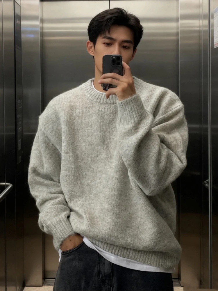 

Мужской трикотажный свитер Light ey American Fce Lined с начесом, зимний, утолщенный, премиум-класса, Cleanfit, свободный крой, мягкий и комфортный.