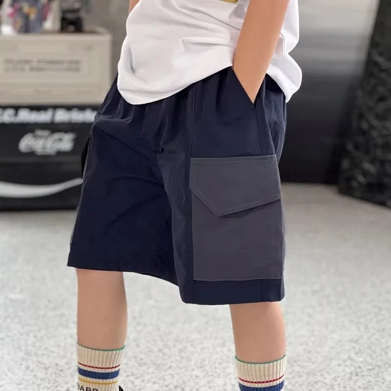 Children's new shorts large children loose sweatpants children's pocket casual cargo shorts boys and girls pants