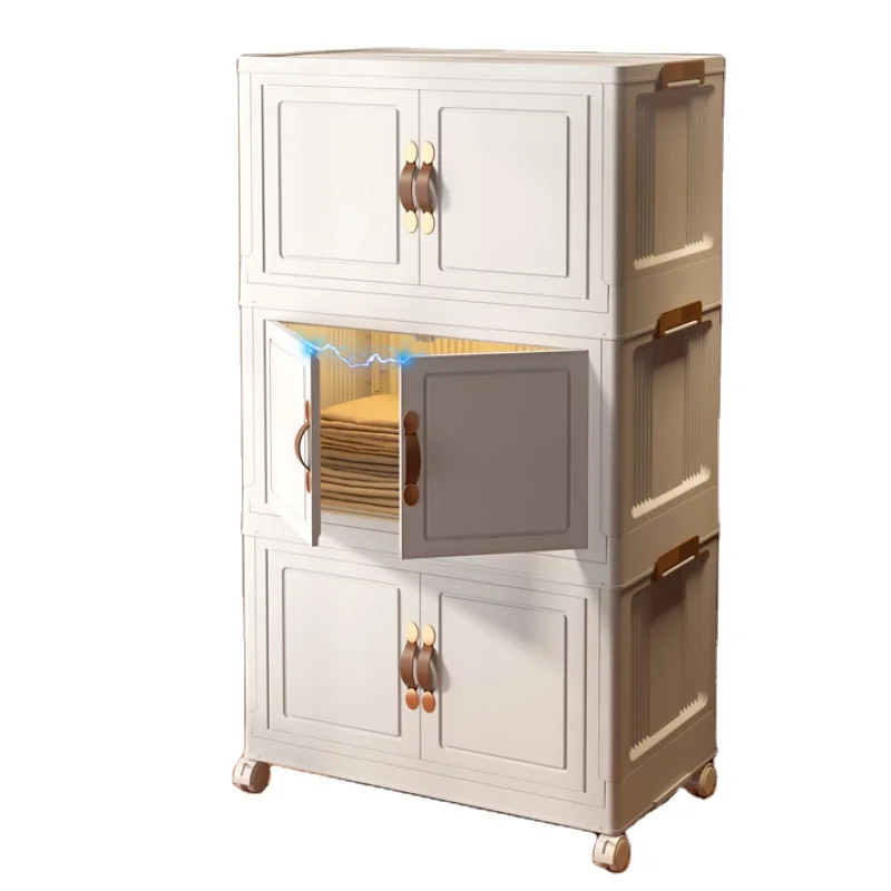 

3-Shelf Folding Stackable Bookcase Fold Up Cabinet The Foldable Cabinet Multifunctional Folding Cheap Foldable Cabinet