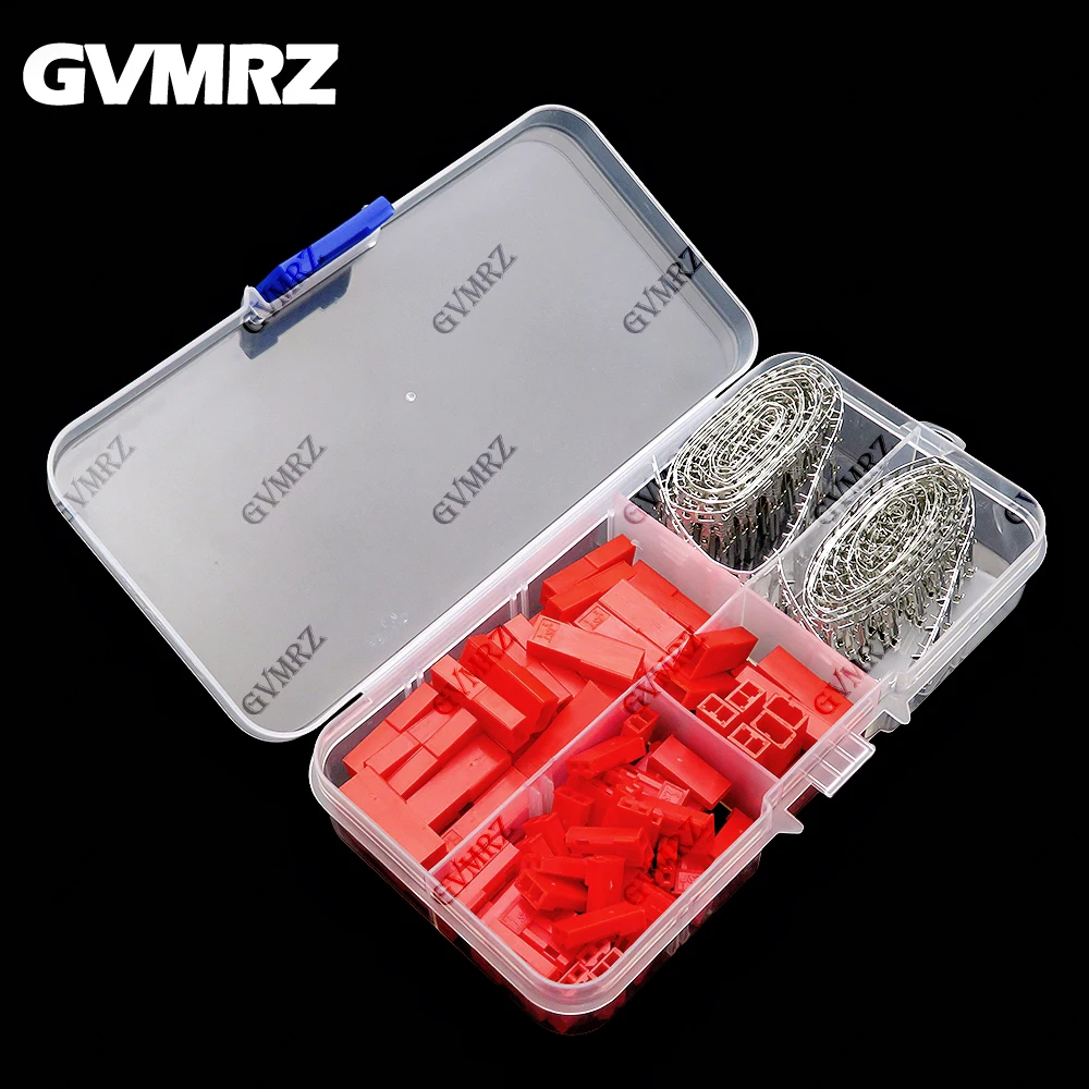 50set 2,54mm JST SYP 2P 2Pin Weiblich & Männlich Rot Stecker Gehäuse Crimp Terminal Connector Kit JST-SYP-2A für RC Lipo Batterie