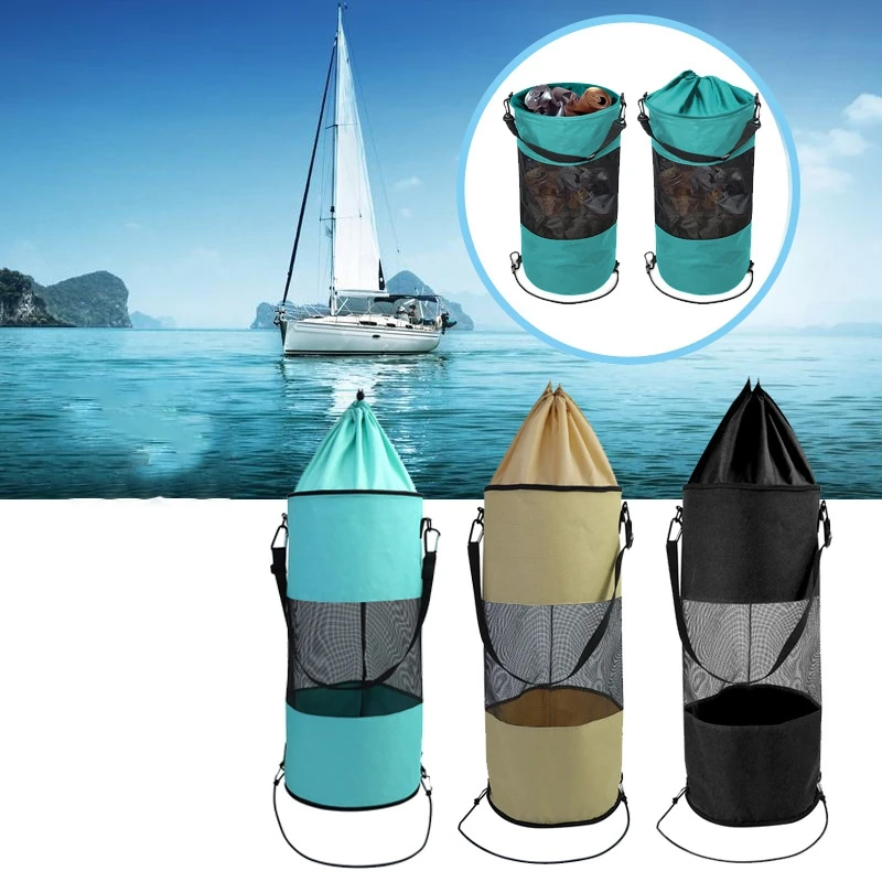 Boat Trash Bag,Oxford Cloth Portable Outdoor Mesh Trash Bag Storage Organizer For Your Boat,Kayak,Yachts,Or Camper