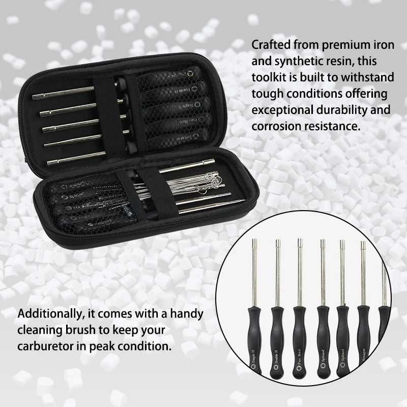 Alat Suku Cadang Sepeda Motor Kit Penyesuaian Karburator Resin Sintetis untuk Sepeda Motor Trail Set Obeng 10 Buah Aksesori Motocross
