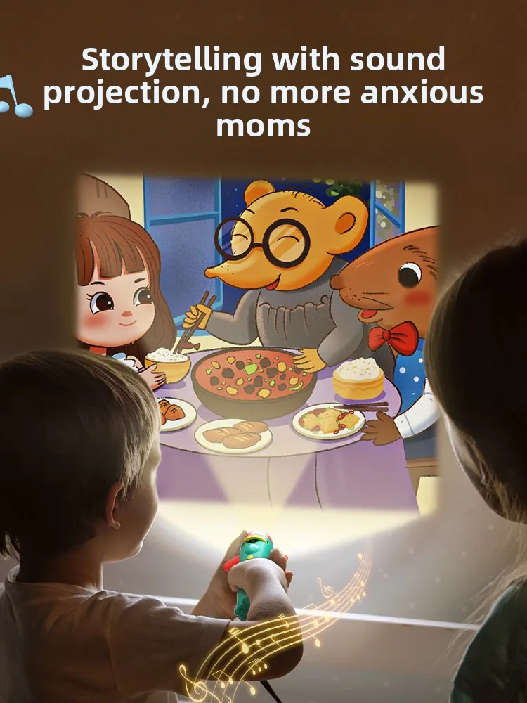 子供用懐中電灯プロジェクターおもちゃストーリーマシン超高画質星空ベビー教育ライト早期教育マシン