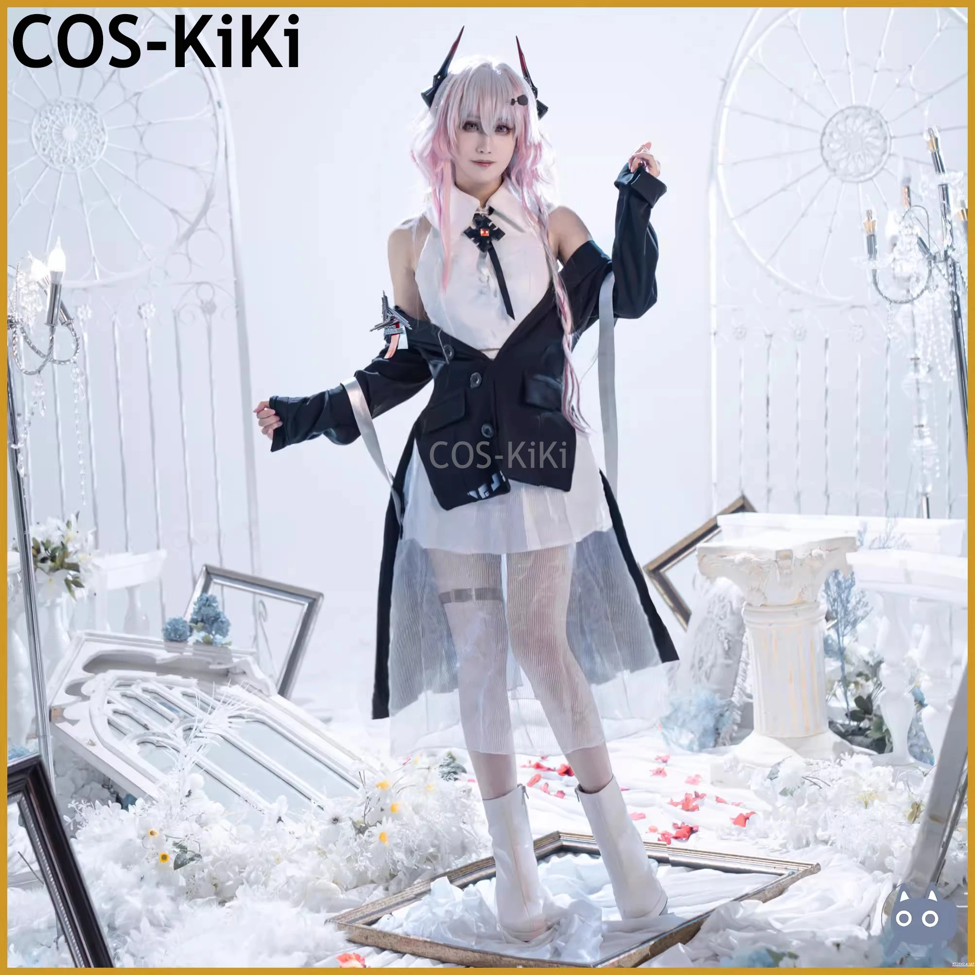 COS-KiKi Arknights Theresa AMBIENCE SYNESTHESIA Game Suit Dress Uniform Cosplay Costume Halloween Party Role Play Outfit S-3XL