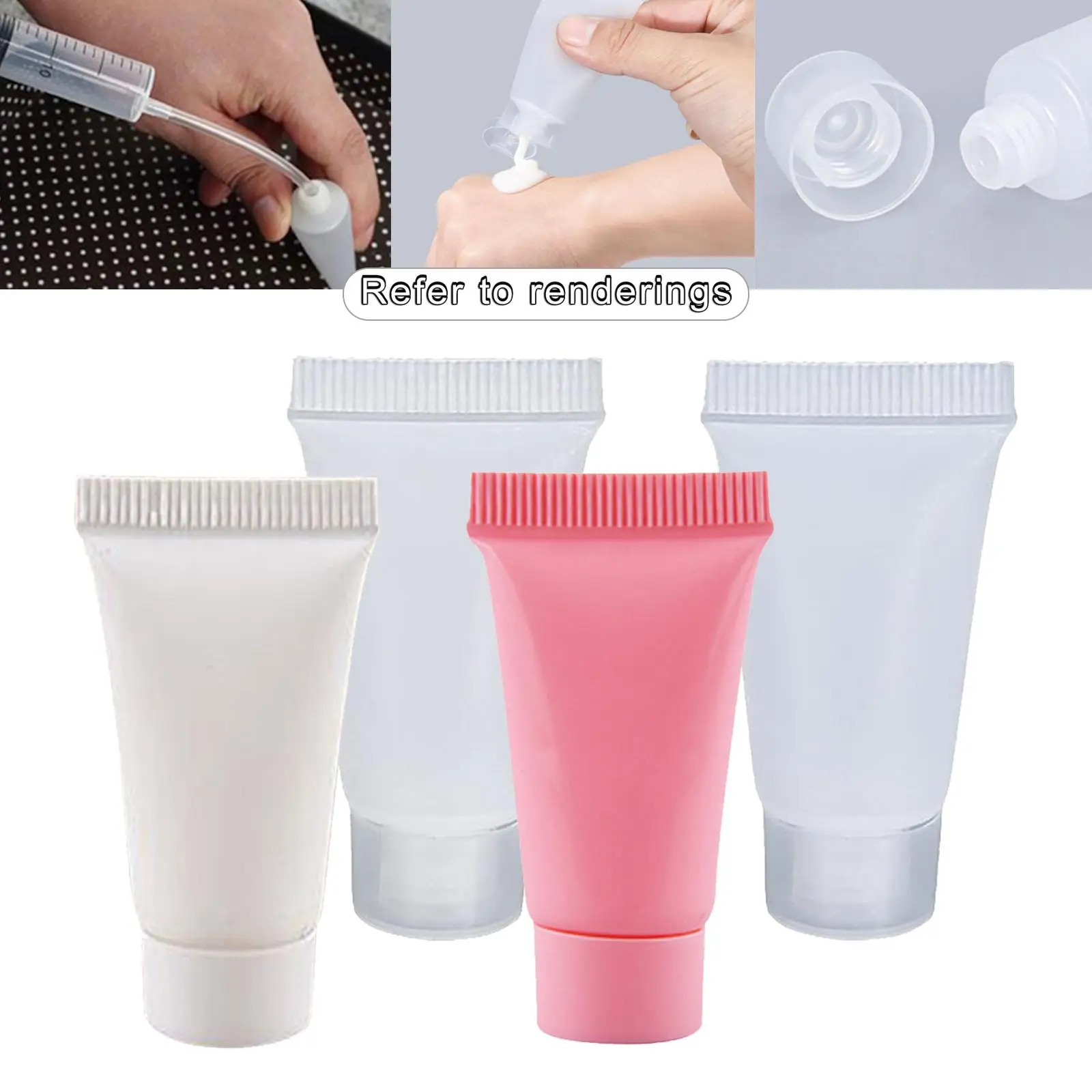 100Pcs Empty Soft Tubes Bottle 5ml with Caps Refillable Cosmetic Container for Makeup Cream Sun Cream