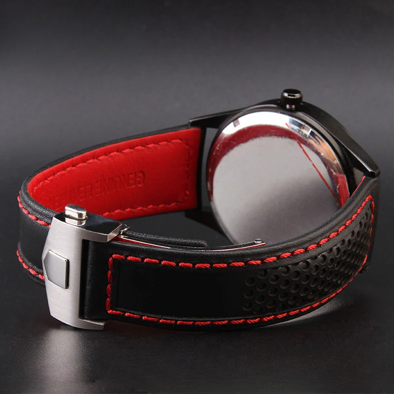 For TAG Heuer Calila 22mm Outdoor Safety Watchbands F1 Monaco Racing Men's Red Line Watch Band Air Vent Cowhide Accessories