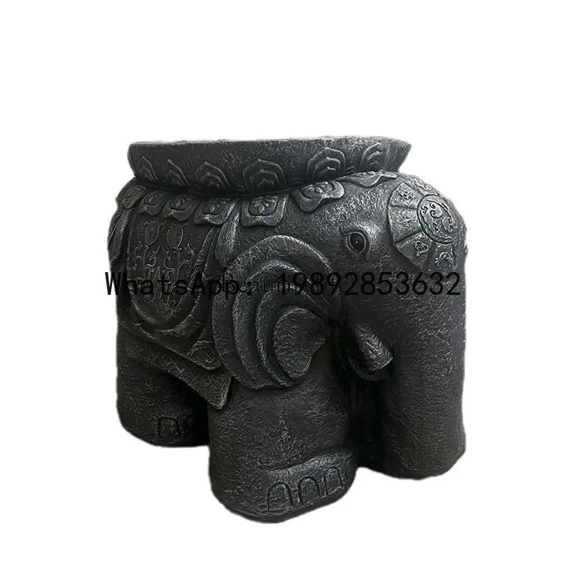 -Chinese creative antique auspicious Tai Chi elephant living room courtyard villa gate residential decoration floor-to-ceiling
