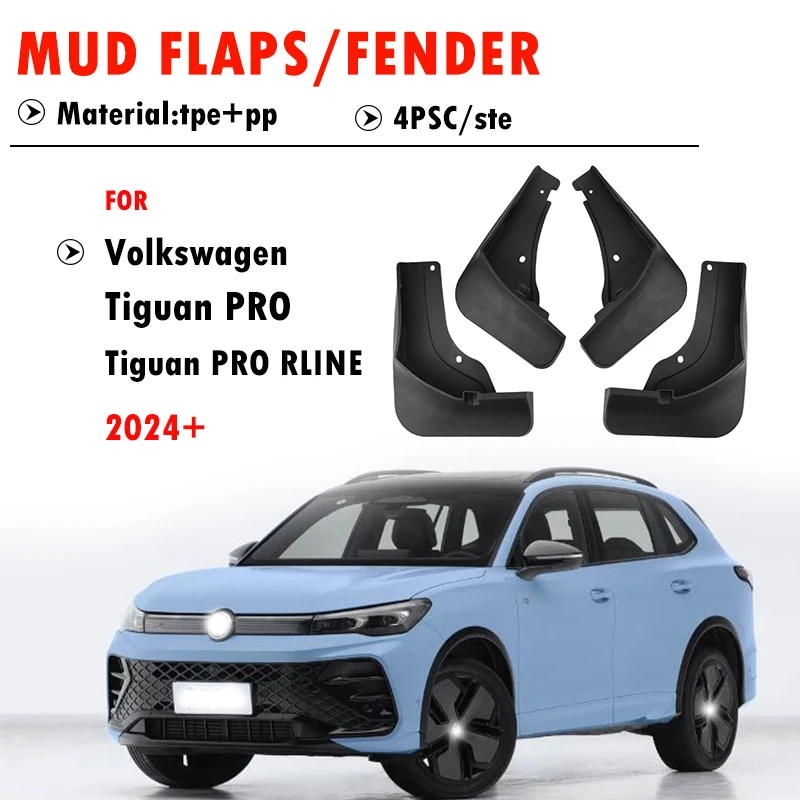 

For Volkswagen VW Tiguan PRO RLINE Mudguard Fender Mud Flap Guards Splash Mudflaps Car Accessories 4pcs 2024 2025 2026+