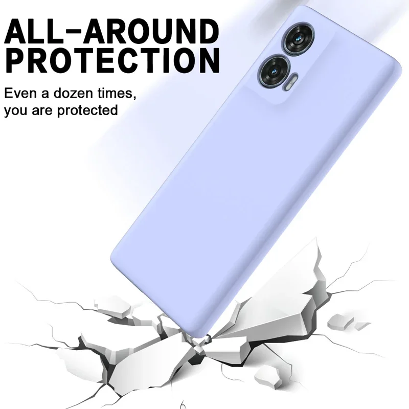 For Motorola X50 UITRA MOTO EDGE 50 FUSION Case Lanyard Solid Color Liquid Soft Silicone Anti-fall Back Cover