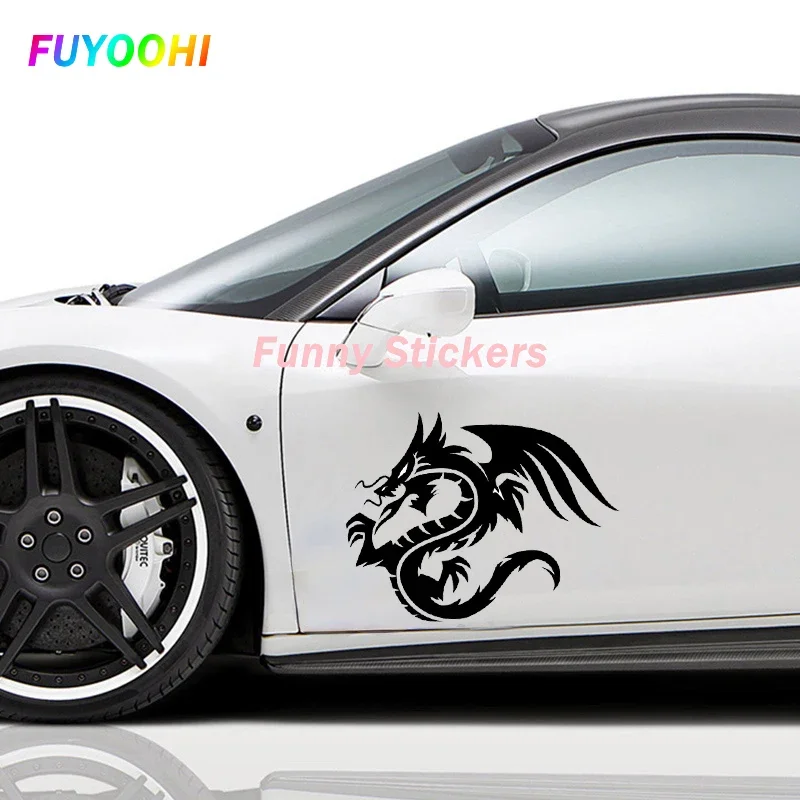 FUYOOHI Play Stickers  Personality Creativity Dragon Pattern Vinyl Car Decals Decorative Sunscreen PVC Motorcycles Stickers