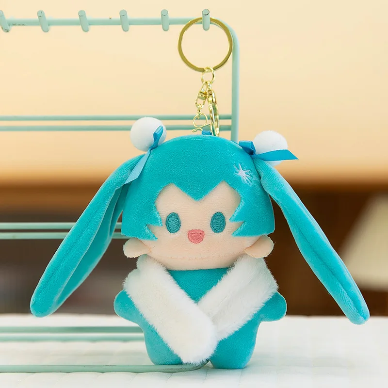 12cm Anime pour Hatsune Miku peluche KAITO MEIKO Luka Kagamine Rin Len Figure peluche poupée Kawaii Q Version porte-clés sac Pendan
