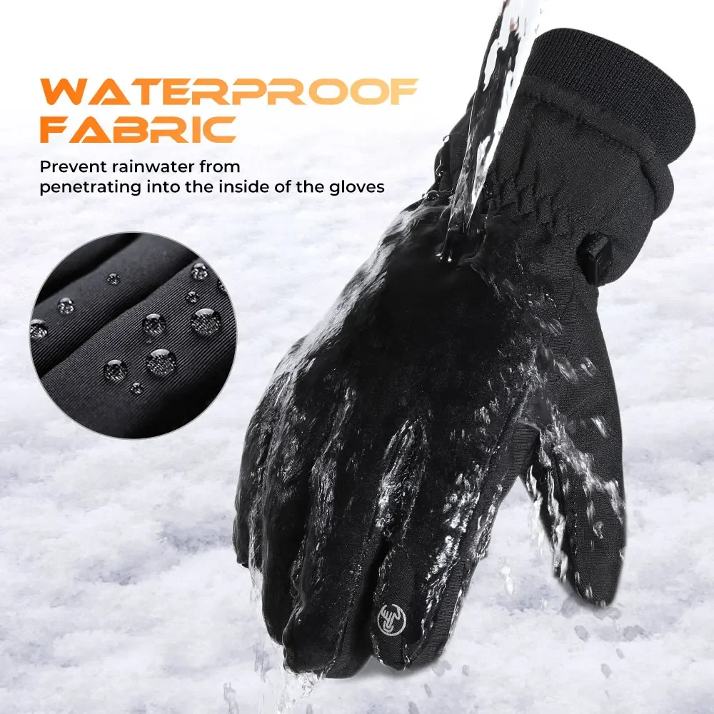 Guantes de esquí deportivos para hombre y mujer, manoplas cálidas antideslizantes con pantalla táctil, impermeables, para Snowboard, senderismo, escalada, ciclismo, nieve, Invierno