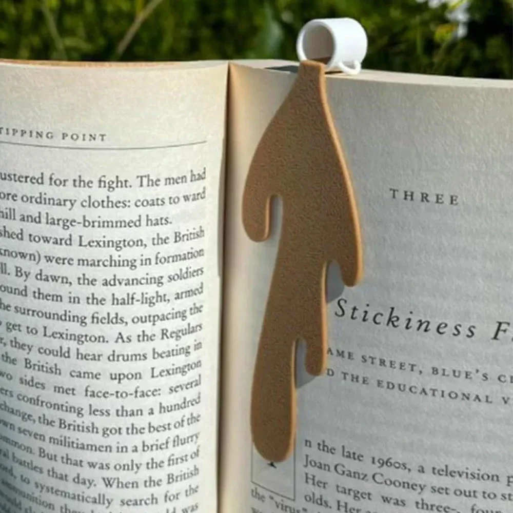 Funny Spilled Coffee Bookmark Corner Marker Gift for Kid Students Reading Bookmarks