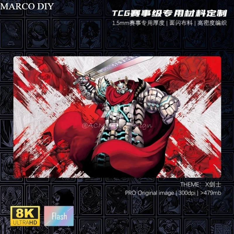 Yugioh XX-Saber Gottoms Play Mat Yu-Gi-Oh! Trading Card Games Mat Competition Duel Plate Shine Rubber  Card Mat 1.5M