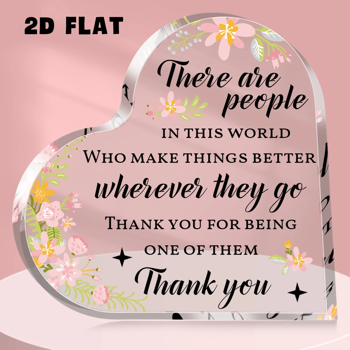 Acrylic Heart Photo Plaque – Thank You Gift for Friends, Nurses, and Valentine's Day