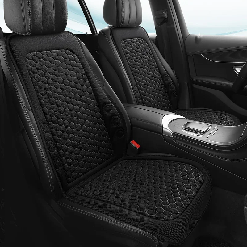3D Comfortable and Breathable Car Front Seat Cushion Simplicity Premium Cooling Seat Covers with Non-Slip Protector Universal