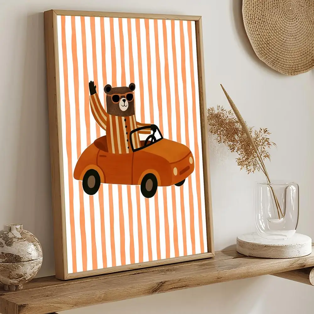 Niedliche lustige Tier-Cartoon-Poster-Aufkleber, selbstklebende Kunst für Schlafzimmer, Wohnzimmer, Heimdekoration, moderne Wandaufkleber, Geschenk – Detail 7