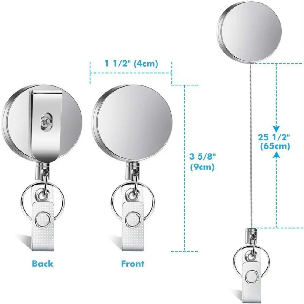 Heavy Duty Retractable Key Chain Steel String Badge Reel Outdoor Tactical Hook Backpack Connector Anti Theft Tool