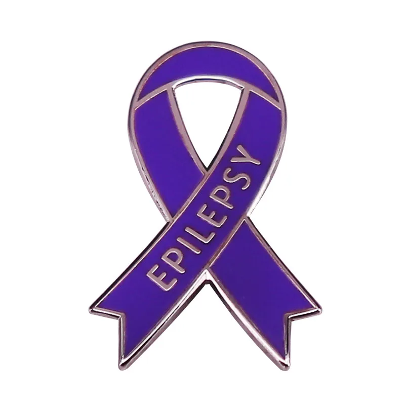 Epilepsy Purple Awareness Ribbon Enamel Lapel Pin