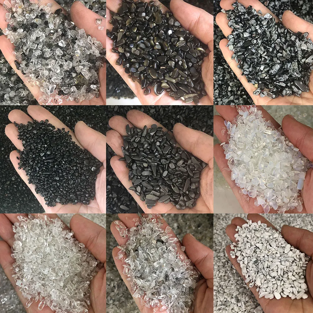 Cristales de Piedra Natural, Virutas de Cristal, Mini Grava, Minerales, Cuarzo, Howlite, Shungita, Obsidiana, Decoración para el Hogar, Bricolaje, Acuario