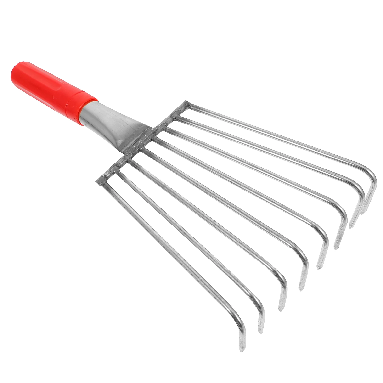 

8 Tine Claw Rake Stainless Steel Rake Gardening Hand Tool Beach Shell Digging Claw Style Lightweight Practical Outdoor Soil Leaf