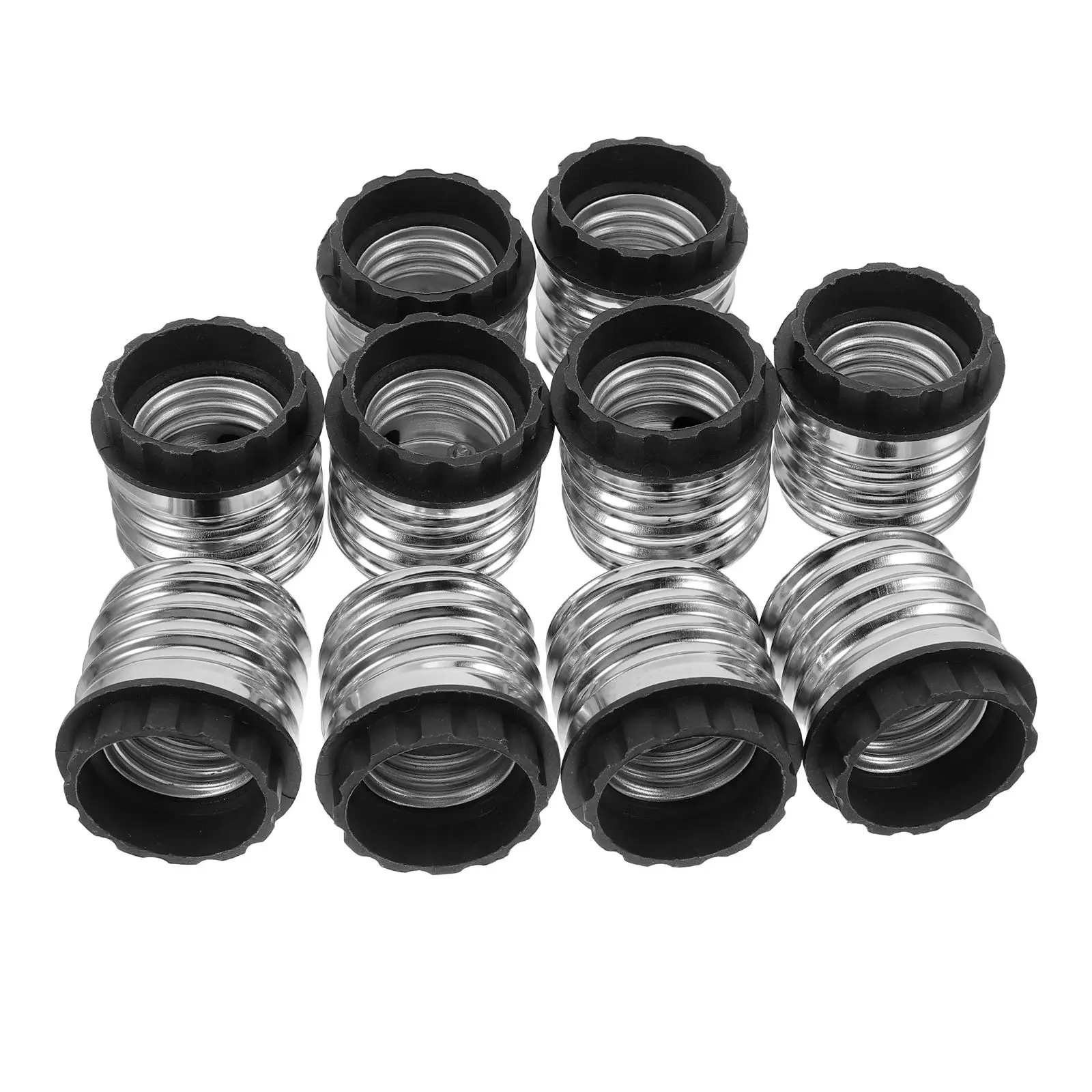 

10pcs to E26 Lamp Adapter Screw Fit Zinc Alloy LED Bulb Base Clips Shade Holder Material Home Office Use