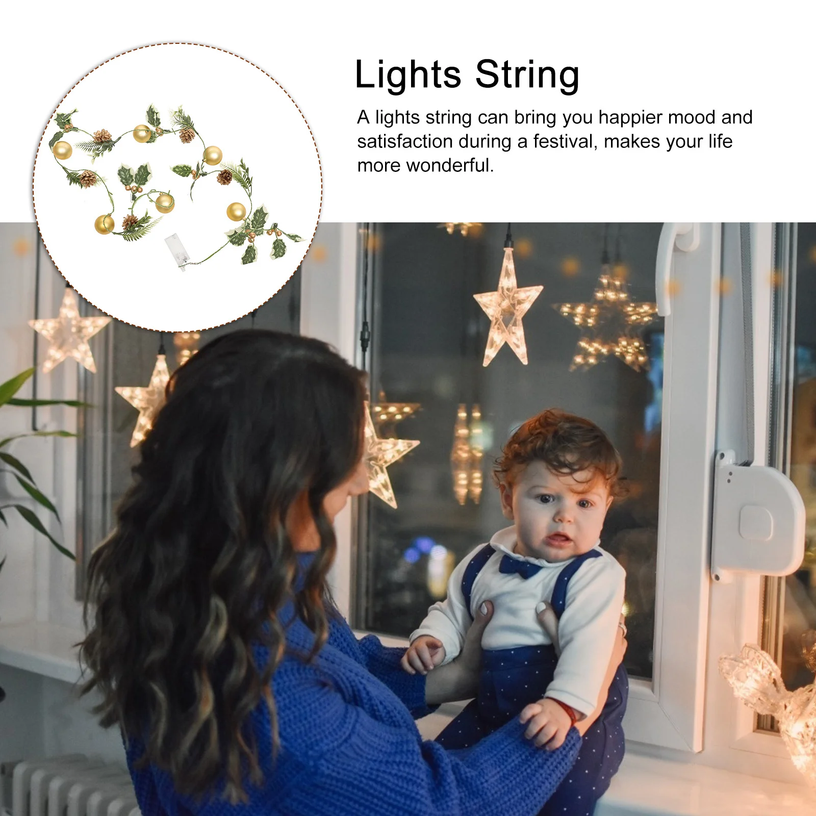 

Christmas Ball String Lights Led Garland Lighting For Bedroom Fireplace Holiday Decor Indoor Outdoor Festival Decoration