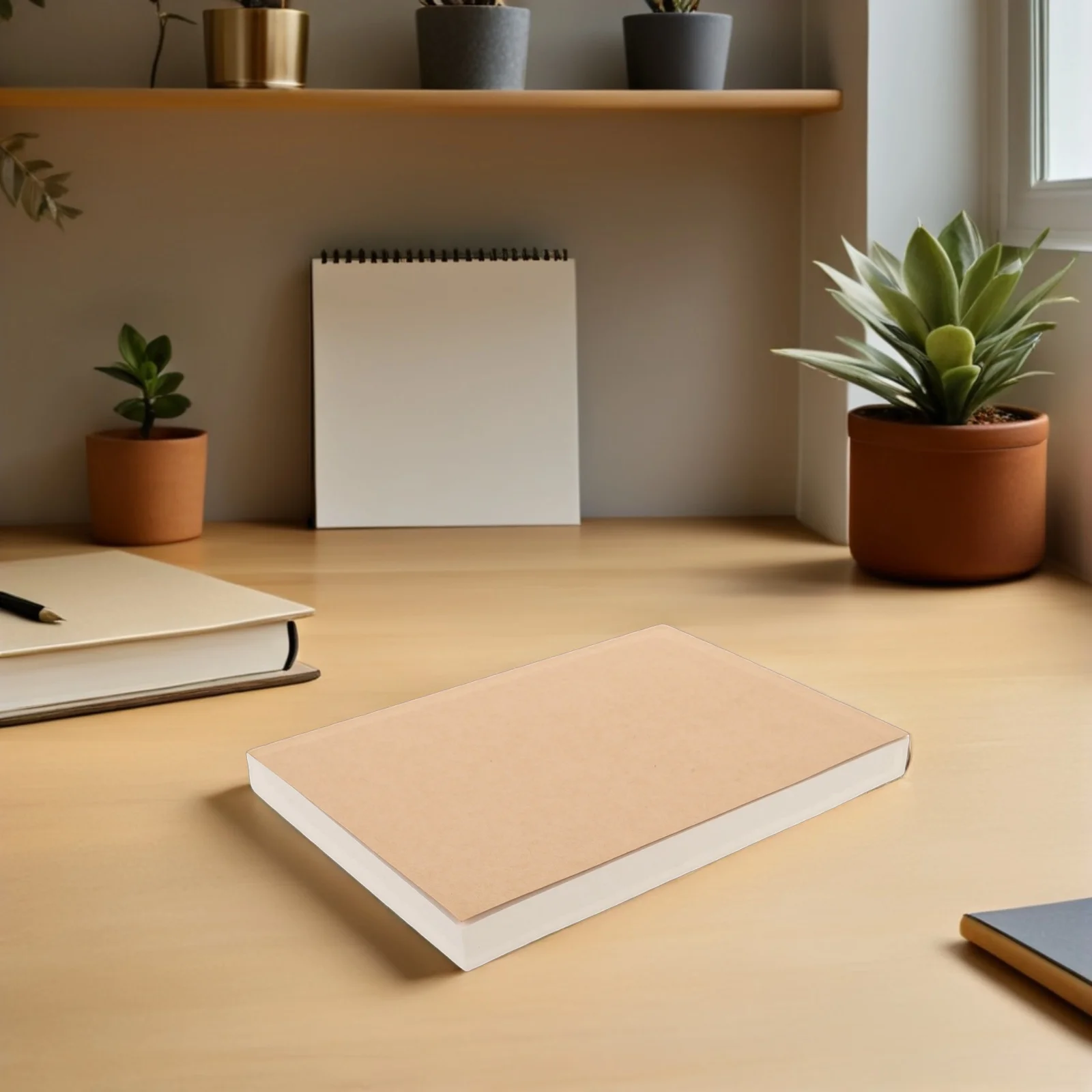 

Blank Journal Notebook with Thick Pages No Bleed Design - Sketch Notebook for Drawing Painting School Office Use Kraft Bound