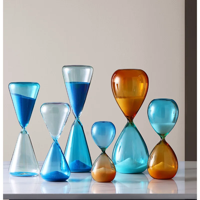 Creative Two-color Hourglass Decoration 5/15/30 Minute Timer Minimalist Style Jumping Colored Hourglass Home Decoration Nordic