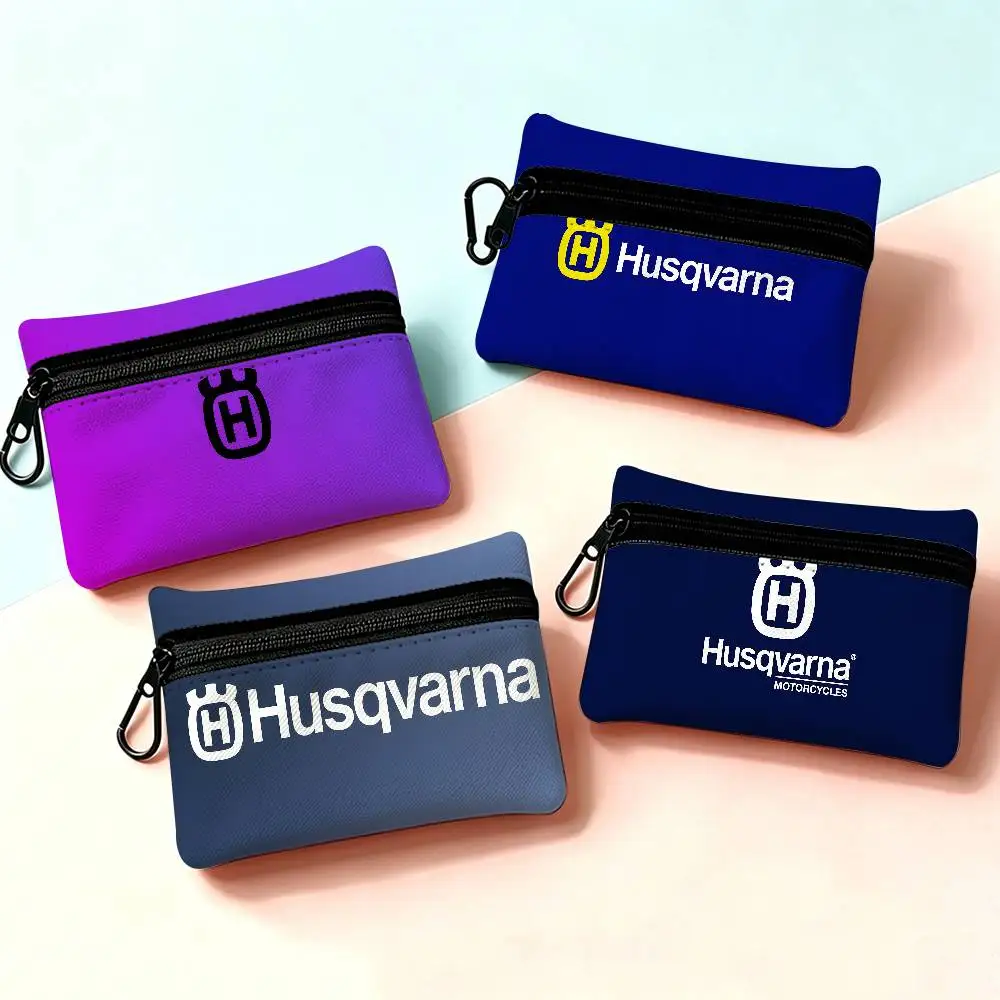 H-Husqvarna T-Tools Anti-fade Oxford Cloth Small Zipper Coin Bag Lightweight Hanging Wallet For Coins ID Cards