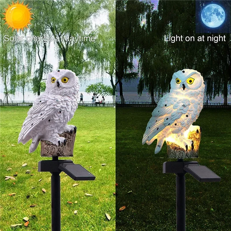 Solar Owl Ground LED Light, Outdoor Courtyard Lamp, Jardim Luz, Waterproof Stake Light, Caminho Decoração, Pátio Lanterna