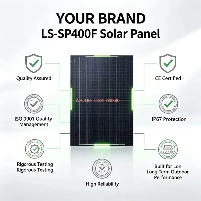 WMWMNU 400W Monocrystalline Solar Panel 55.9V IP67 Waterproof for RV Off Grid System with MC4 to Anderson XT60 Connector