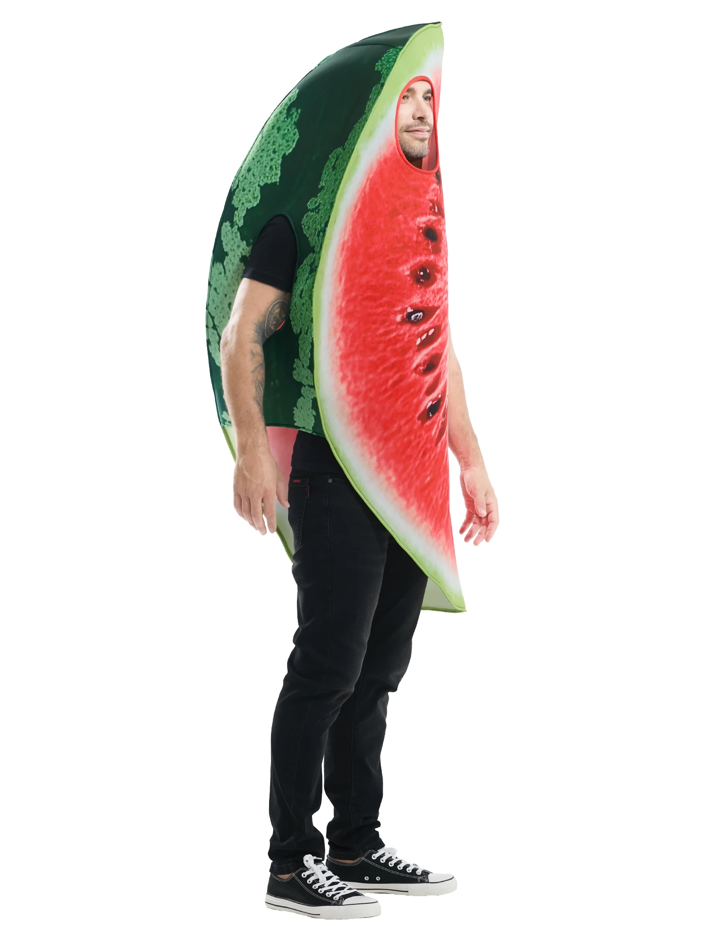 

Creative loween Costume Cosplay Clothing Funny Adult Watermelon Theme Performance Outfit Vegetable Dr up Polyester Fiber