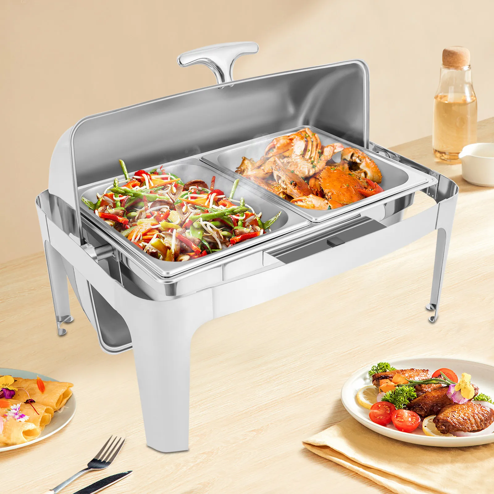 9.54QT Stainless Steel Chafer Chafing Dish Set Catering Food Warmer High-Quality