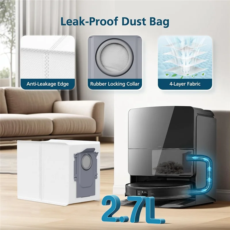 ABVI-Replacement Accessories For Roborock Saros 10R Robot Vacuum Main Side Brush HEPA Filter Mop Cloth Dust Bags