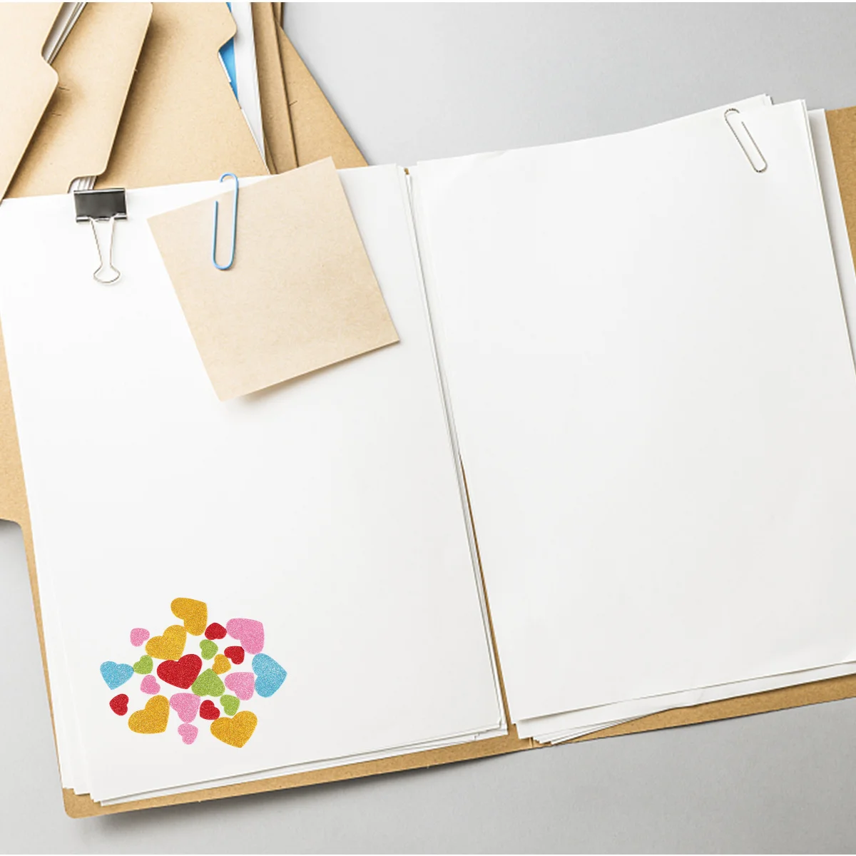 

100Pcs Colorful Hearted Pentagram Stickers Glitter DIY Wall Decor Kindergarten Kids Classroom Home Hearted Shaped Sticker