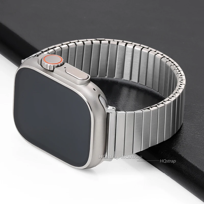 Elastic Stainless Steel Strap for Apple Watch Ultra Band 49mm 44mm 45mm 40mm 41mm 42mm Metal Bracelet for IWatch Series 9 8 7 6