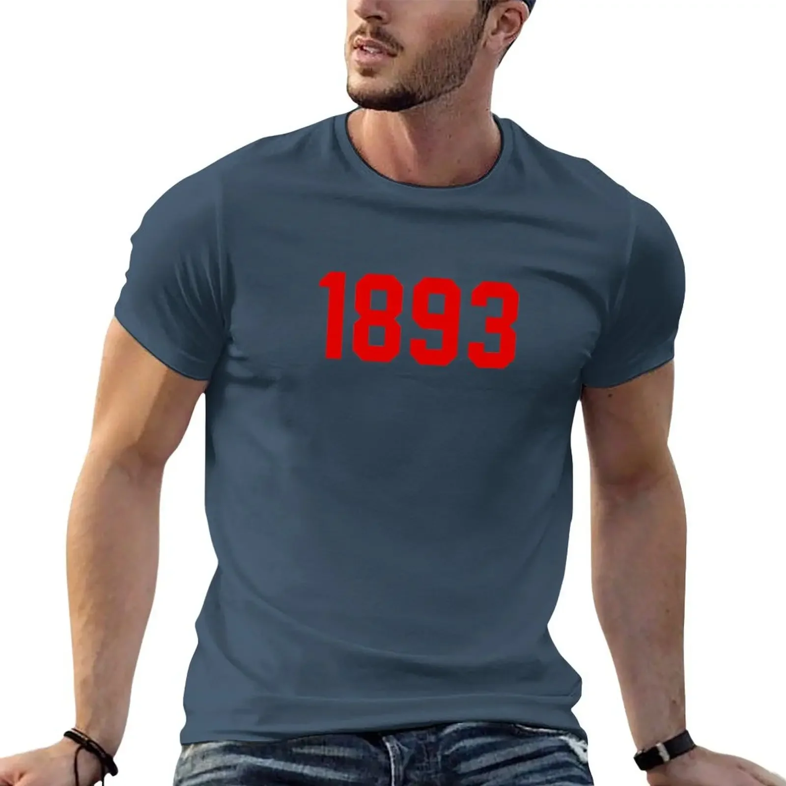 1893 Basel Red T-shirt korean fashion boys whites kawaii clothes plus size tops heavyweight t shirts for men