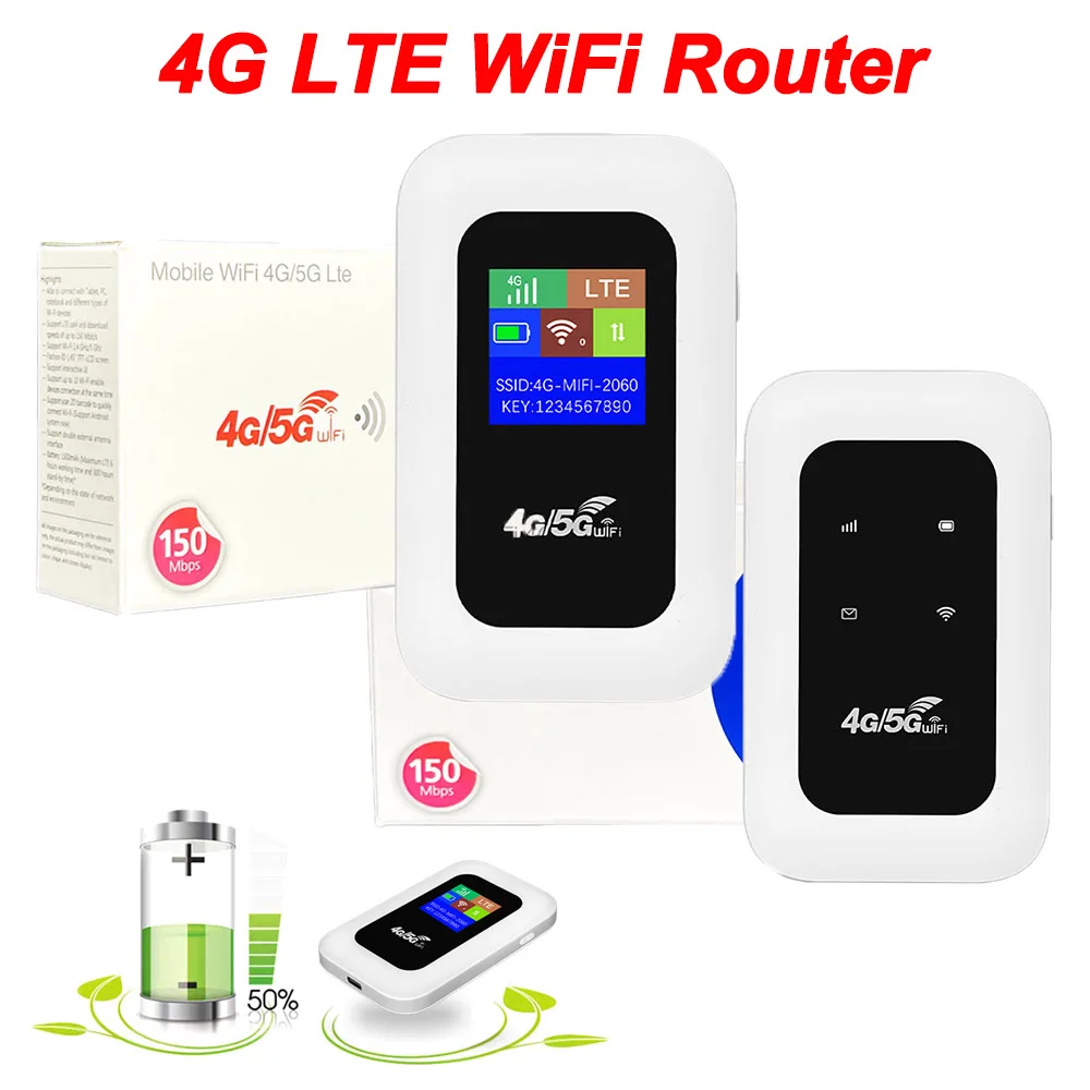 4G LTE WiFi Router Pocket Wifi Hotspot with SIM Card Slot Portable 150Mbps Wireless Wifi Modem Mobile WiFi Router Mini Hotspot