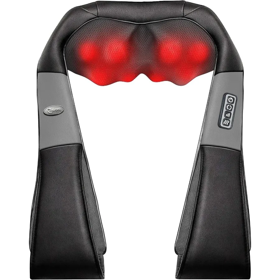 

Массажер для шеи Шиацу Массажер для шеи и спины с подогревом для облегчения боли Глубокие ткани 3D Разминающая массажная подушка Релаксационные подарки